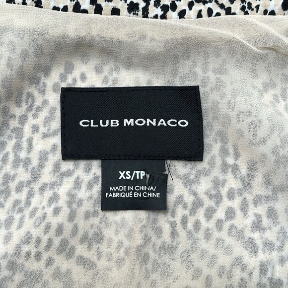 Club Monaco Leopard Varsity Spring Jacket Waist Tie Animal Blazer Zip Up XS - Picture 12 of 14